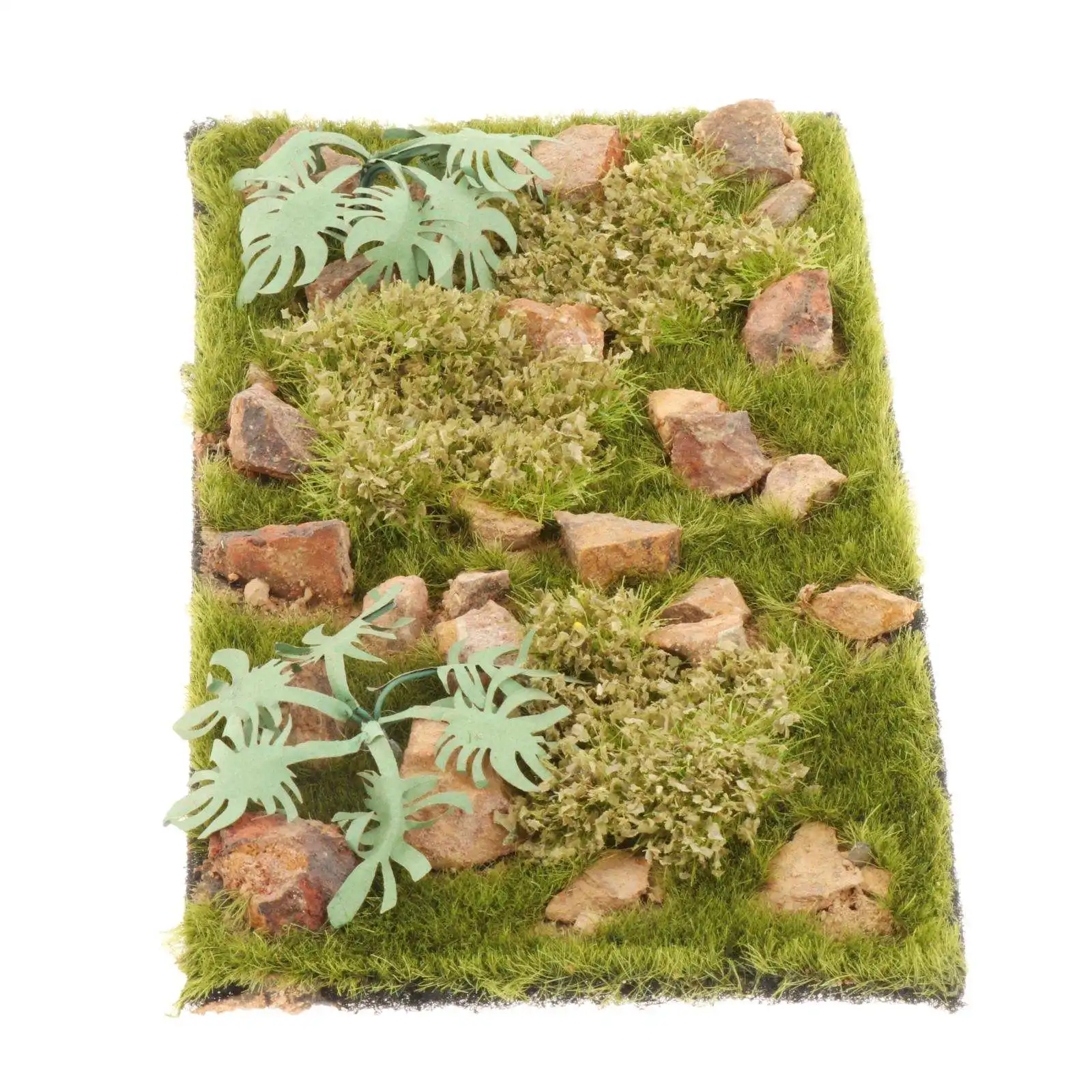 Resin Rock Cluster Grass Scenery Dioramas,Sand Table Train Layout,Wargame Model Scene Terrain