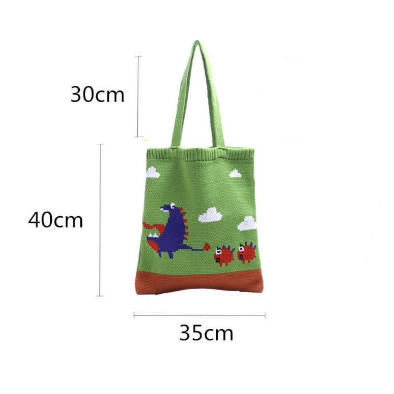 malha quadrado macio casual totes bolsa all-match pequeno fresco meninas saco