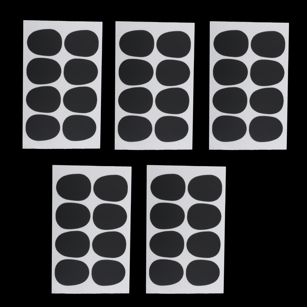 40Pcs Alto/Tenor Saxophone Rubber Tooth Pad Cushion Black Mouthpiece Patches Pad