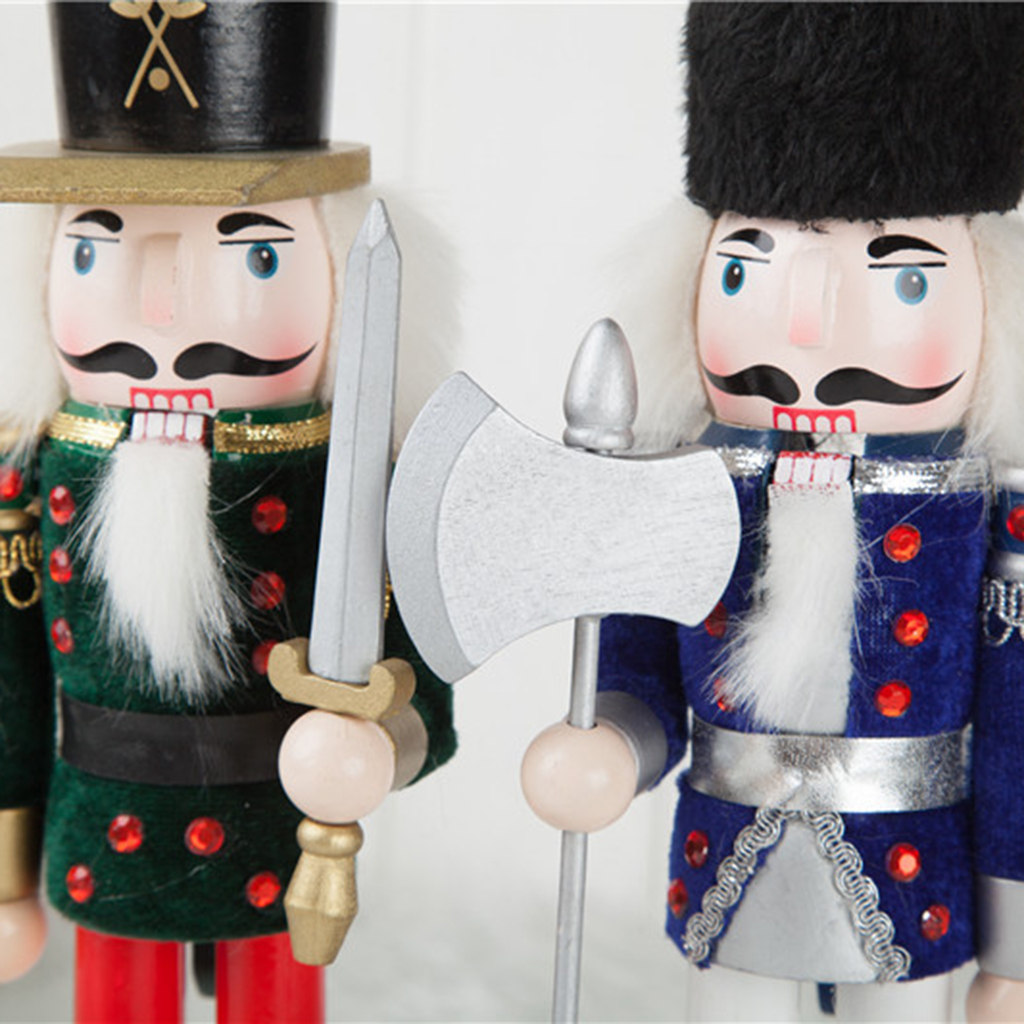 Red 30cm wooden nutcracker soldier figure puppet doll home decor toy