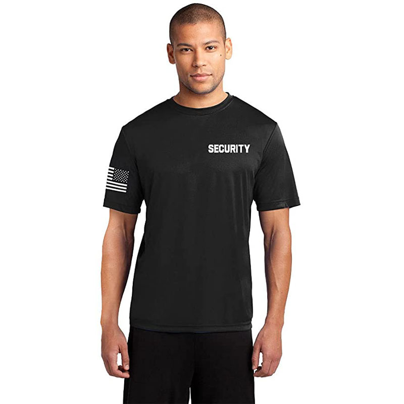 Sicherheit Schutz Event Mitarbeiter Zwei-Seitig Unisex T-Shirt | Amerikanische Flagge auf Arm Halloween Kostüm Zubehör Männer Kleidung – Detail 7
