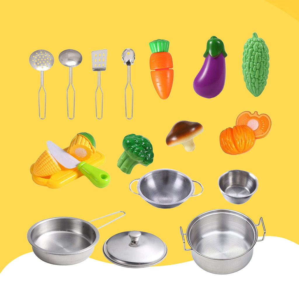 Pretend Cooking Toy Cookware Saucepan Spoon Utensils Set  Toy
