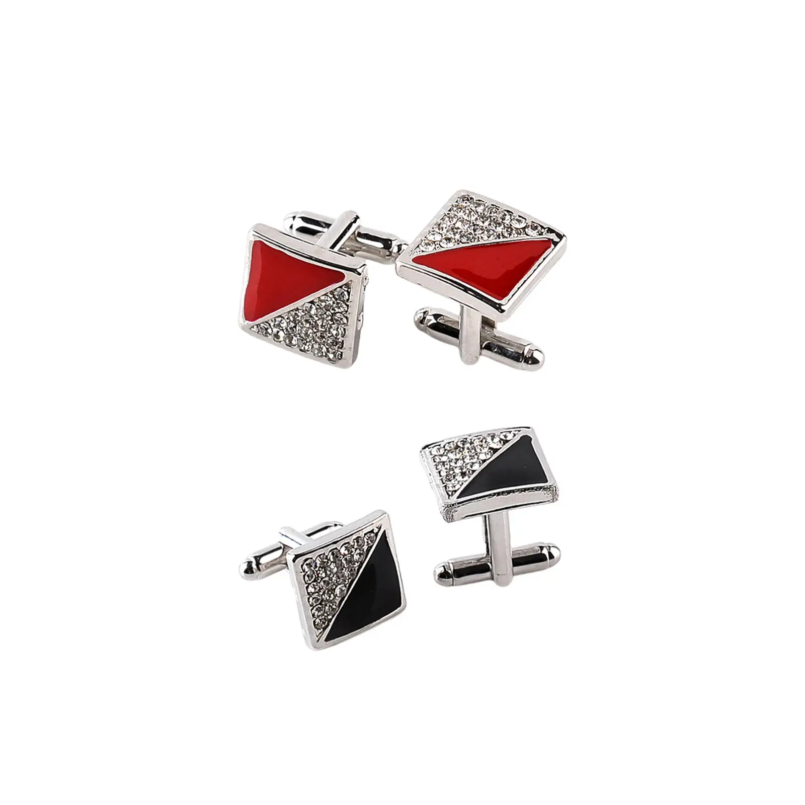 1 Pair Mens Cufflinks Rhinestones Alloy Unique Square Jewelry for Special Occasions Office Proms Favour Gift Suit Accessories