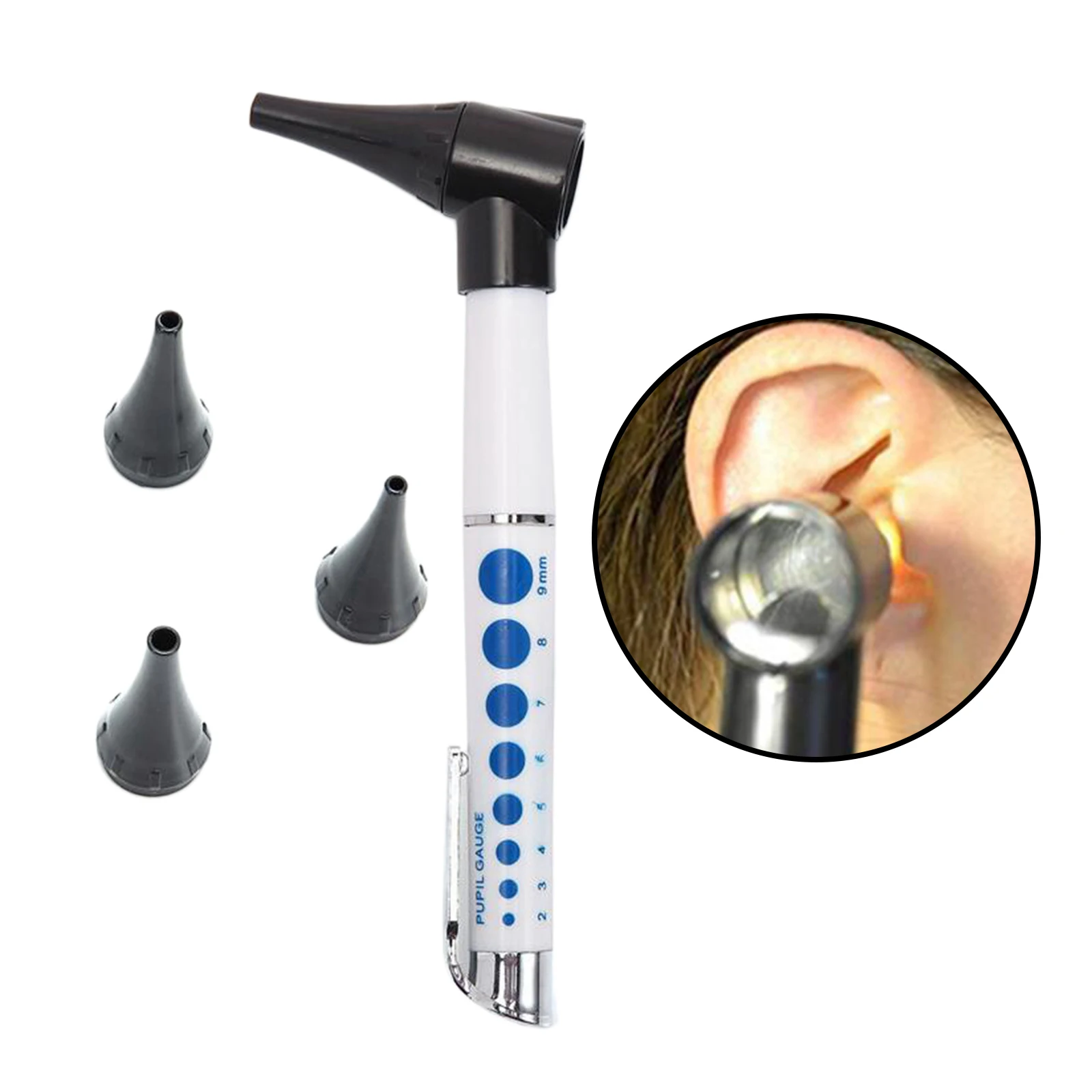 White Professional Mini Clinical Diagnostic Otoscope Ophthalmoscope Instruments Ear Light Ear Magnifier Set New