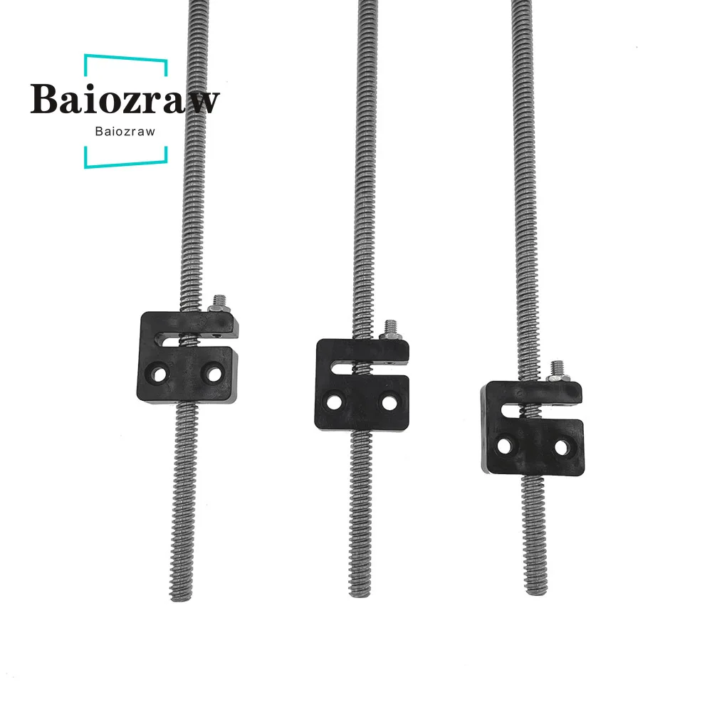 Baiozraw 3PCS TR8*4 Custom Metric Acme Lead Screw 380mm 480mm 580mm with Anti-Backlash Nut Block for Rat Rig V-Core 3 canon print head