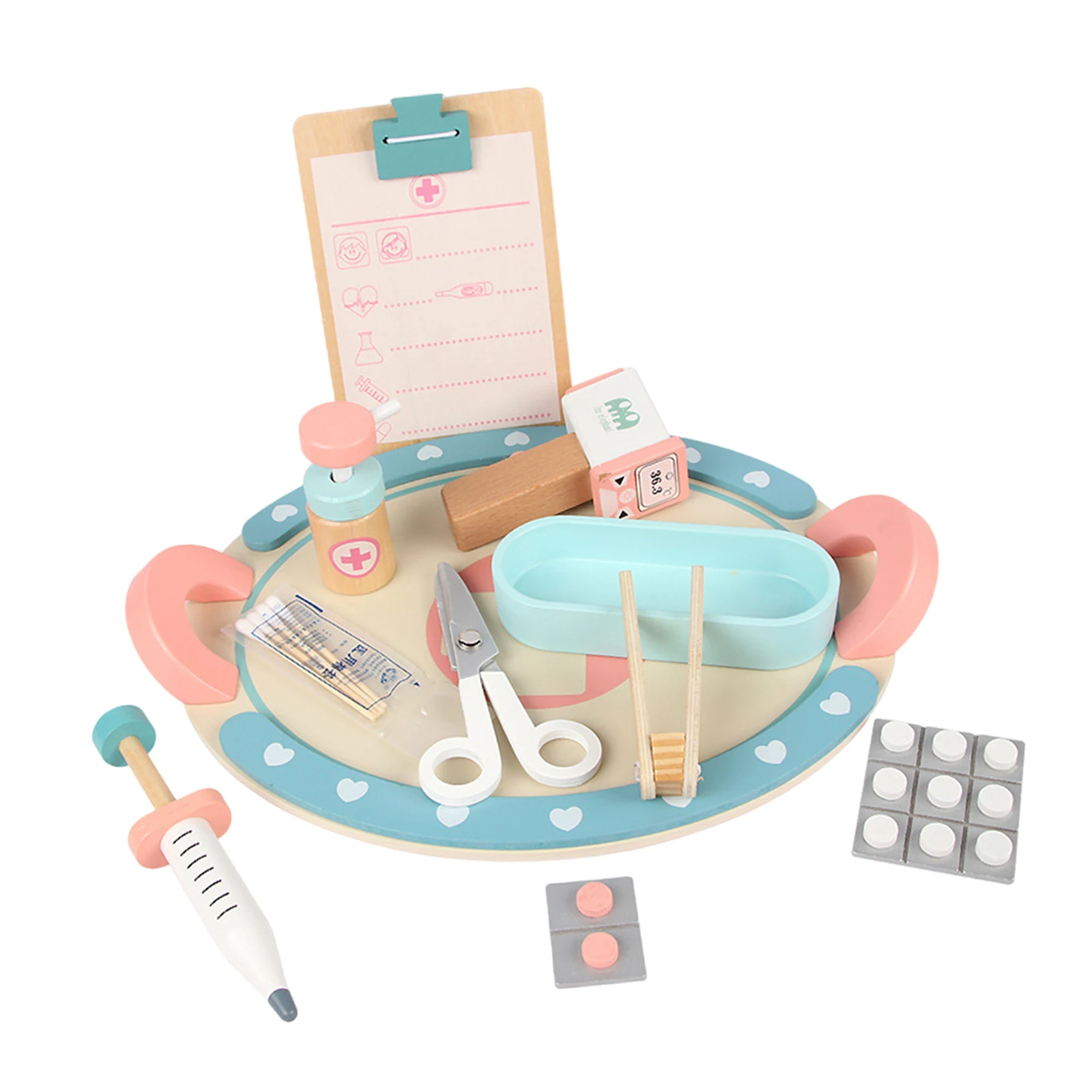 11 pcs/set Kids Pretend Doctor Game Toy Wooden Cosplay Simulation Dentist Accessories Tools Children Play Doctors Toys