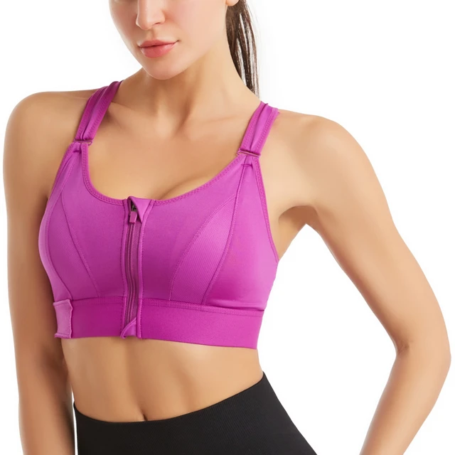 Front Zipper Sports Bra For Women Gym Plus Size 5XL Velcro Adjustable  Fitness Yoga Shockproof High