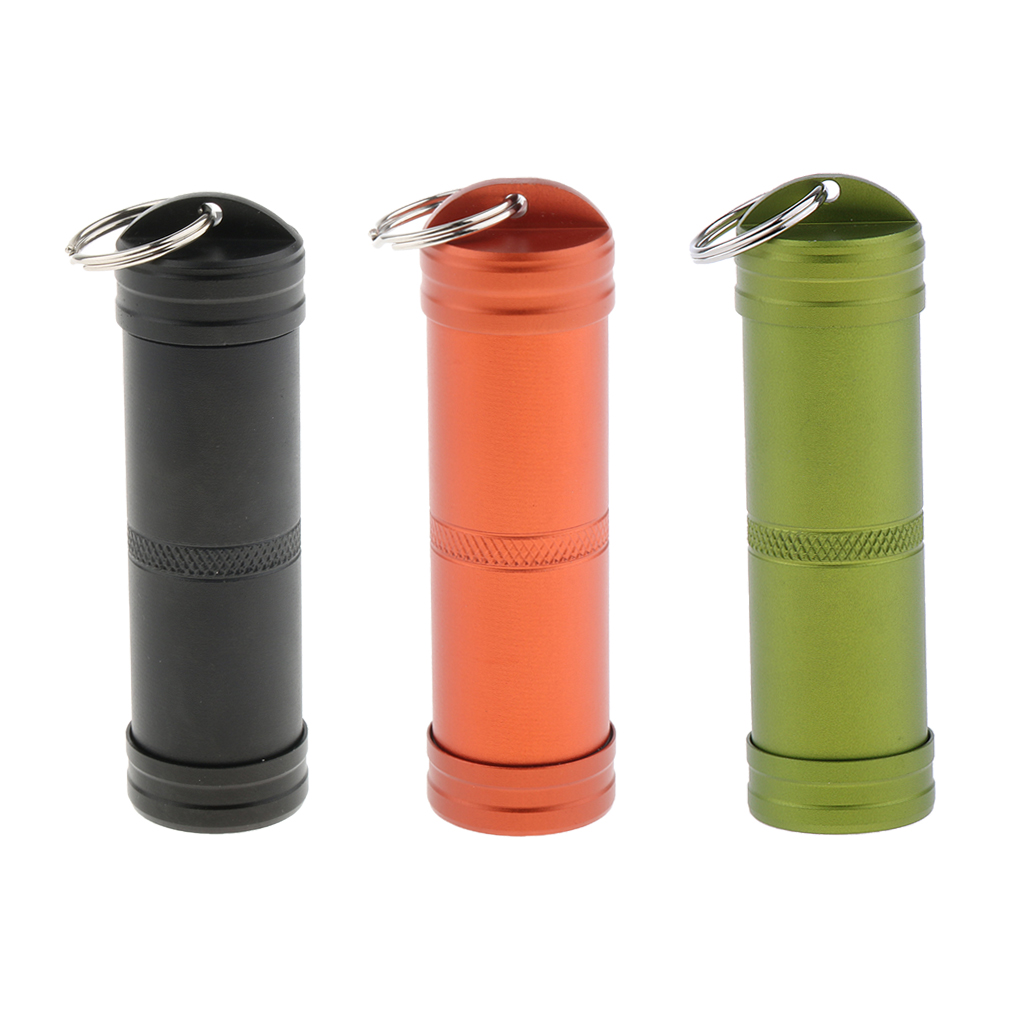 Waterproof Aluminum Pill Storage Box Capsule Container Bottle Case - green
