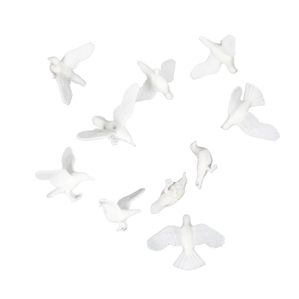  10pc Mini Miniature Fairy Garden Ornament Decor Pigeon Animal Crafts Resin 