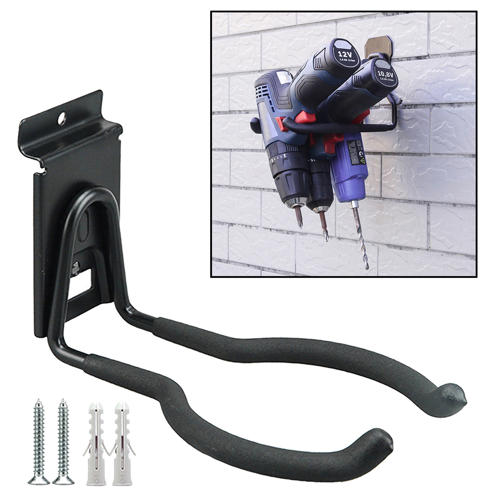 Gargae Hooks, Garage System Attachment Hooks Iron Heavy Duty Garage Storage Hooks for Large Power Tools, Chairs, Bikes, Ropes