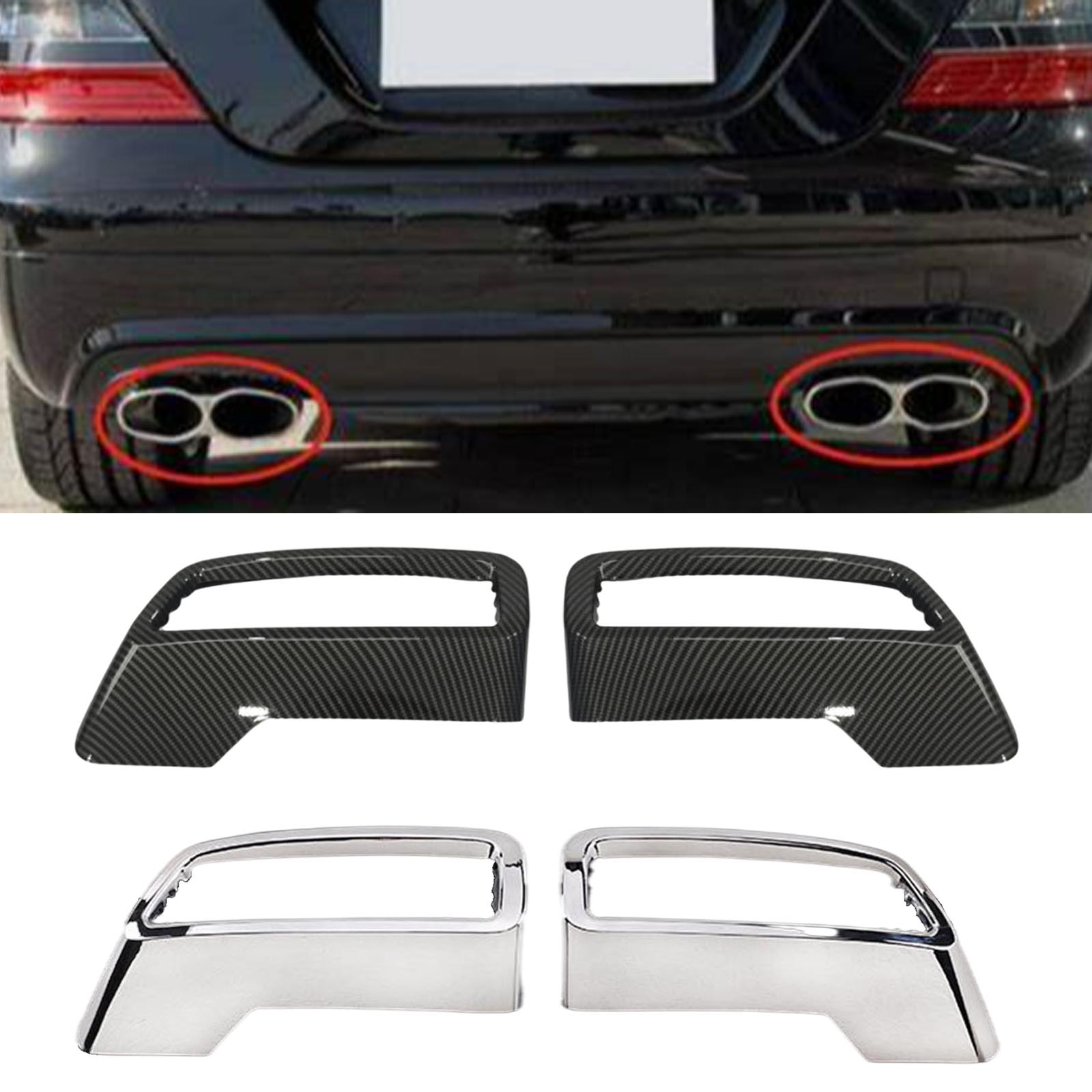 Tail Throat Decorative Frame Car Rear Bumper Side Exhaust Muffler end Pipe Covers Stickers for Peugeot 2017-2019.
