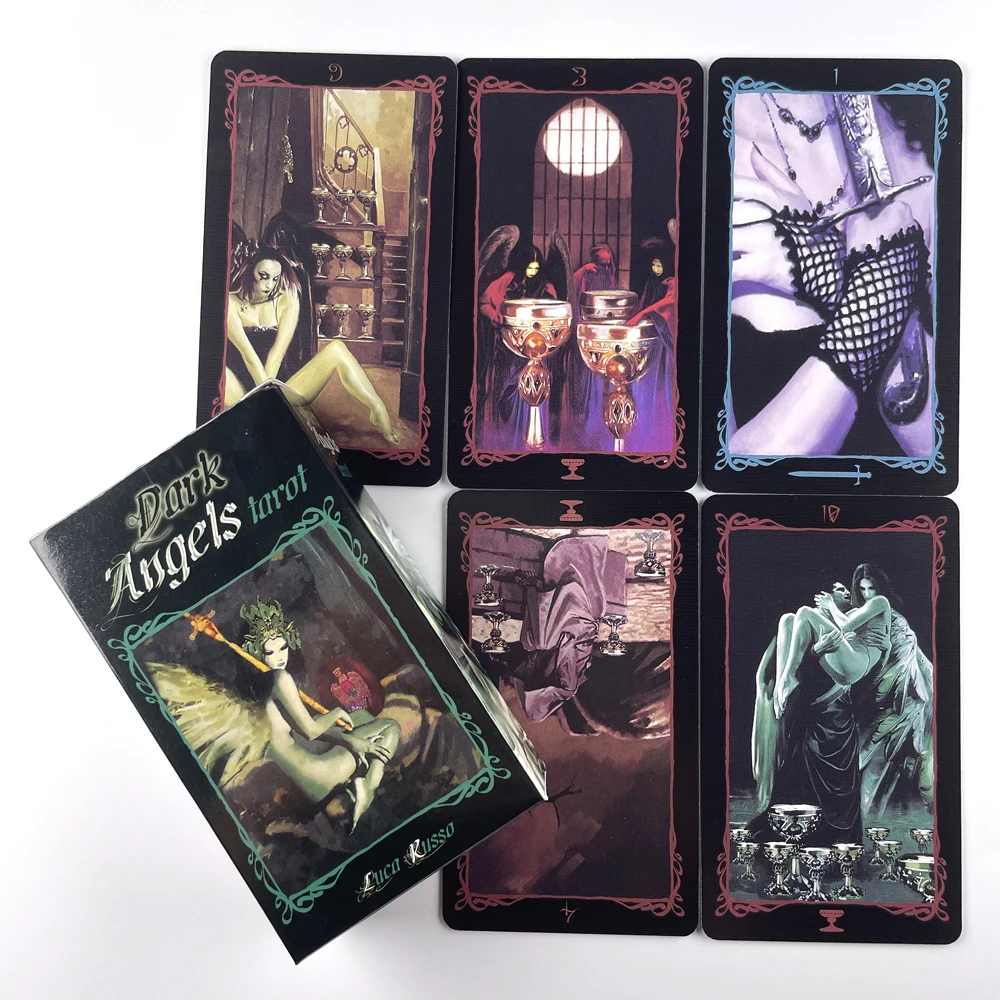 New Arrive 2021 High Quality Special Style Black Angel Tarot Cards Board Games Oracle Tarot Cards with Guide Book