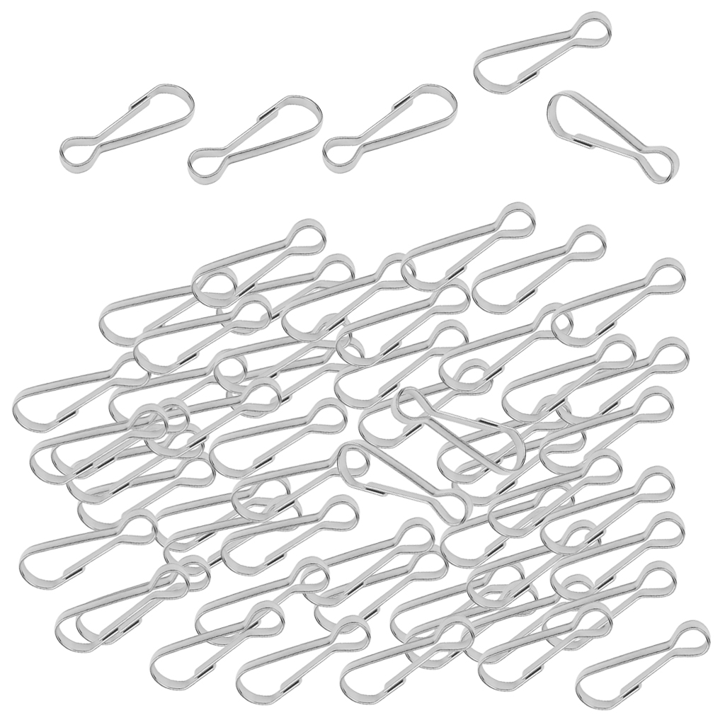 100pcs Stainless Steel Carabiners Spring Snap Clasp Outdoor Hardware 16/20/28/32/40mm for Climbing Caving Hiking Fishing Acces