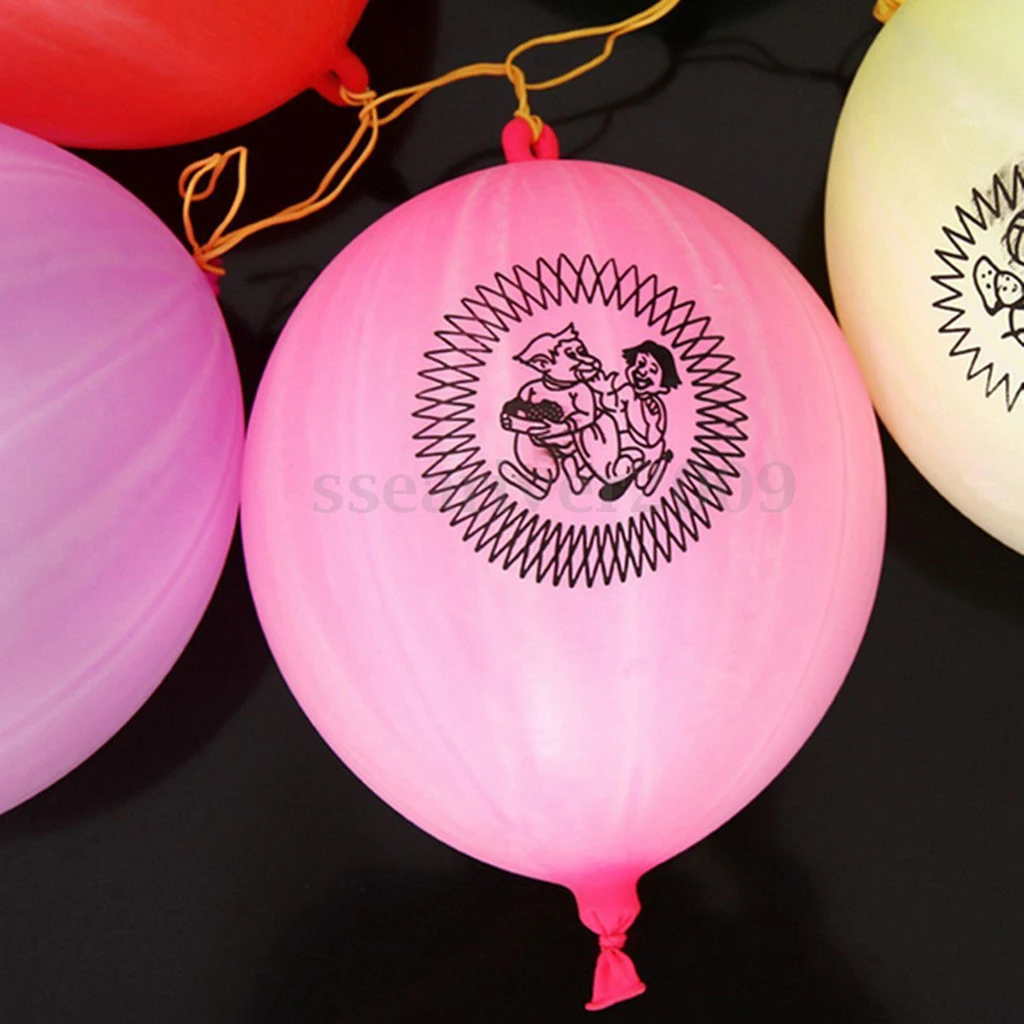 50pcs Large Punch Ball Balloons with Elastic Party Bag Fillers Kids Toys