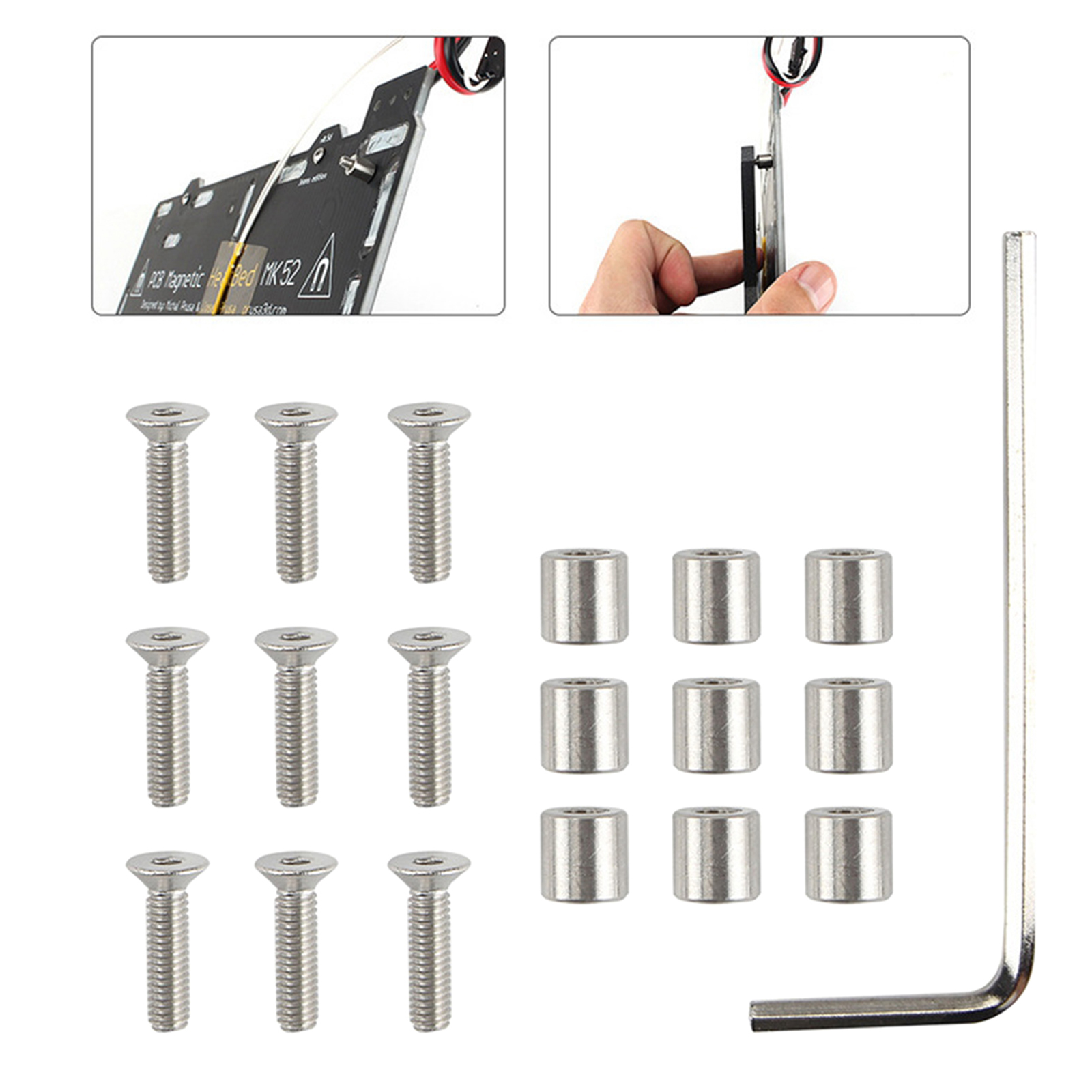 1Set Y-axis Support Plate Screws Washers Wrench Suit for Prusa i3 mk3 Accessories Made of Premium Quality Materials