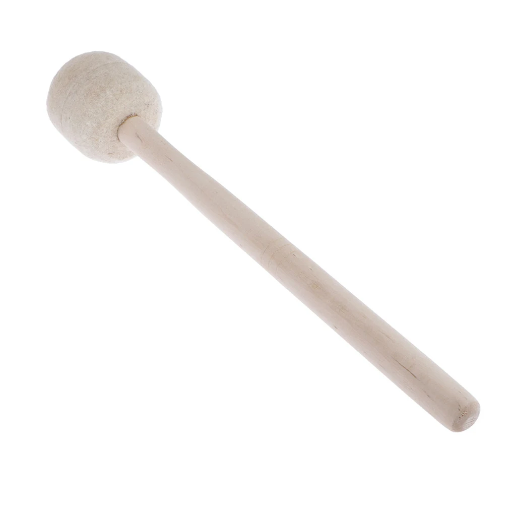 Heavy Duty Bass Drum Mallet Wool Felt Head Percussion Accessory Wooden