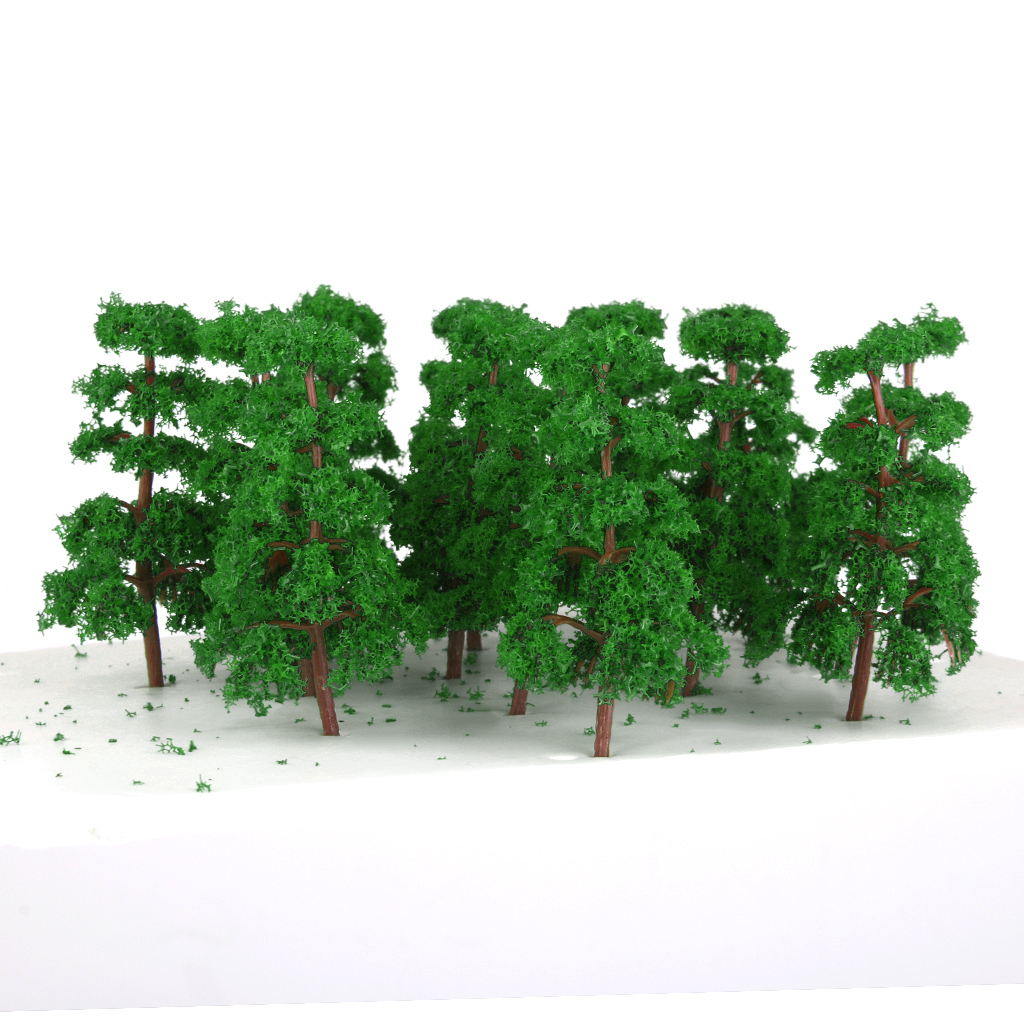6x20 Pcs Scenery Landscape Train Model Pine Trees Scale 1/150 Jade Green