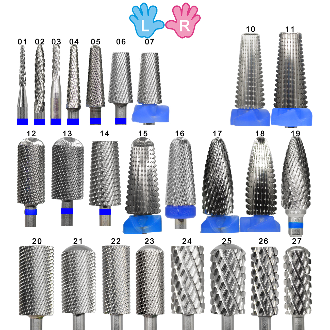 Best of NAILTOOLS Both 2 Hand Left+ Right 27 Different Type Carbide Stable Shank Nail Drill Machine Accessories Cutter Nail Drill Bits Reviews & Tips