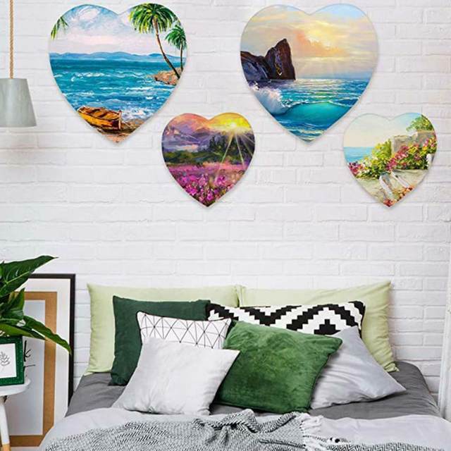 1pc White Blank Art Boards Heart Shaped Stretched Framed Artist Canvas For Oil  Painting Acrylic Watercolor Oil Painting Board