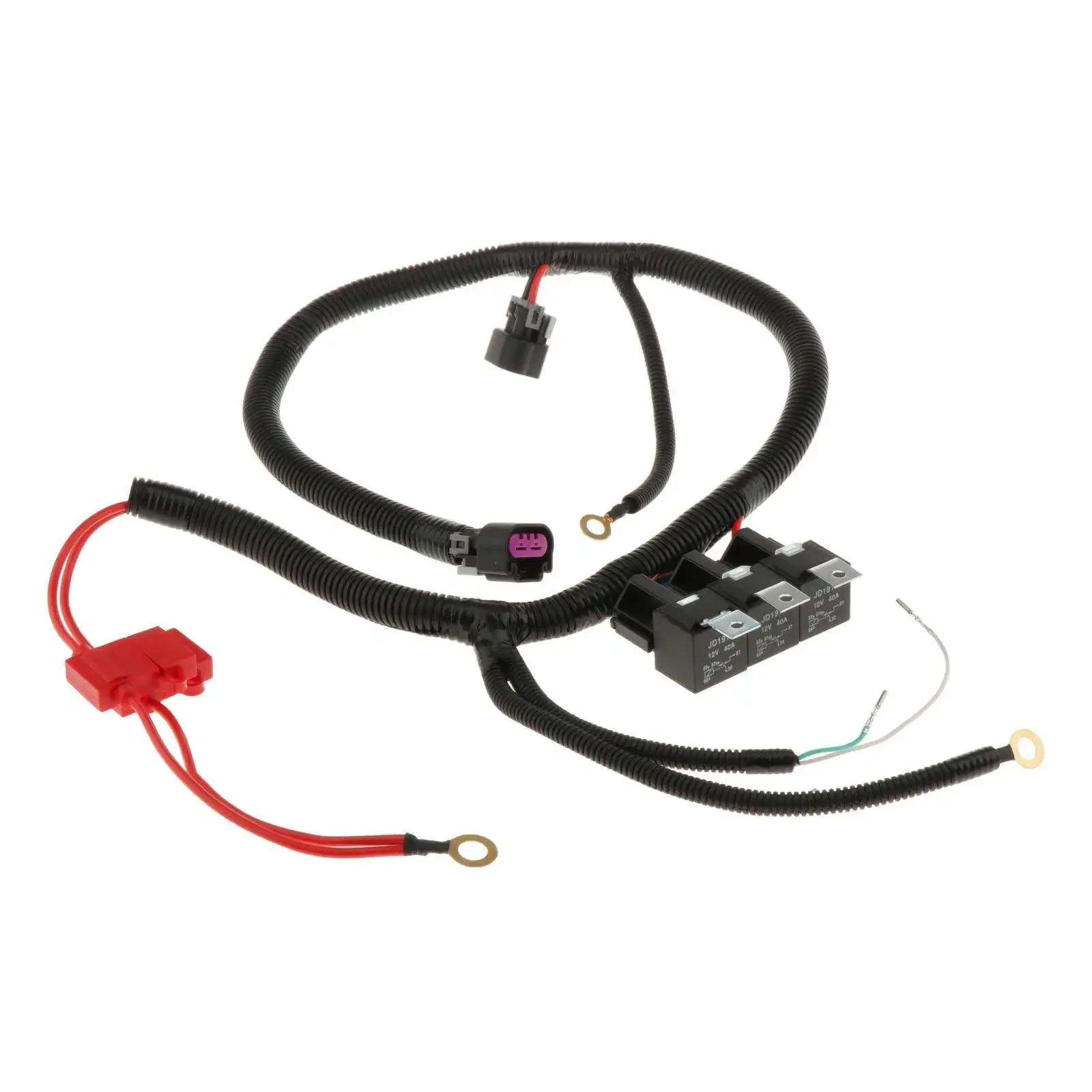 200mm Practical Electric Cooling Fan Wire Harness Kit, Dual Electric Fan Upgrade Wiring Harness