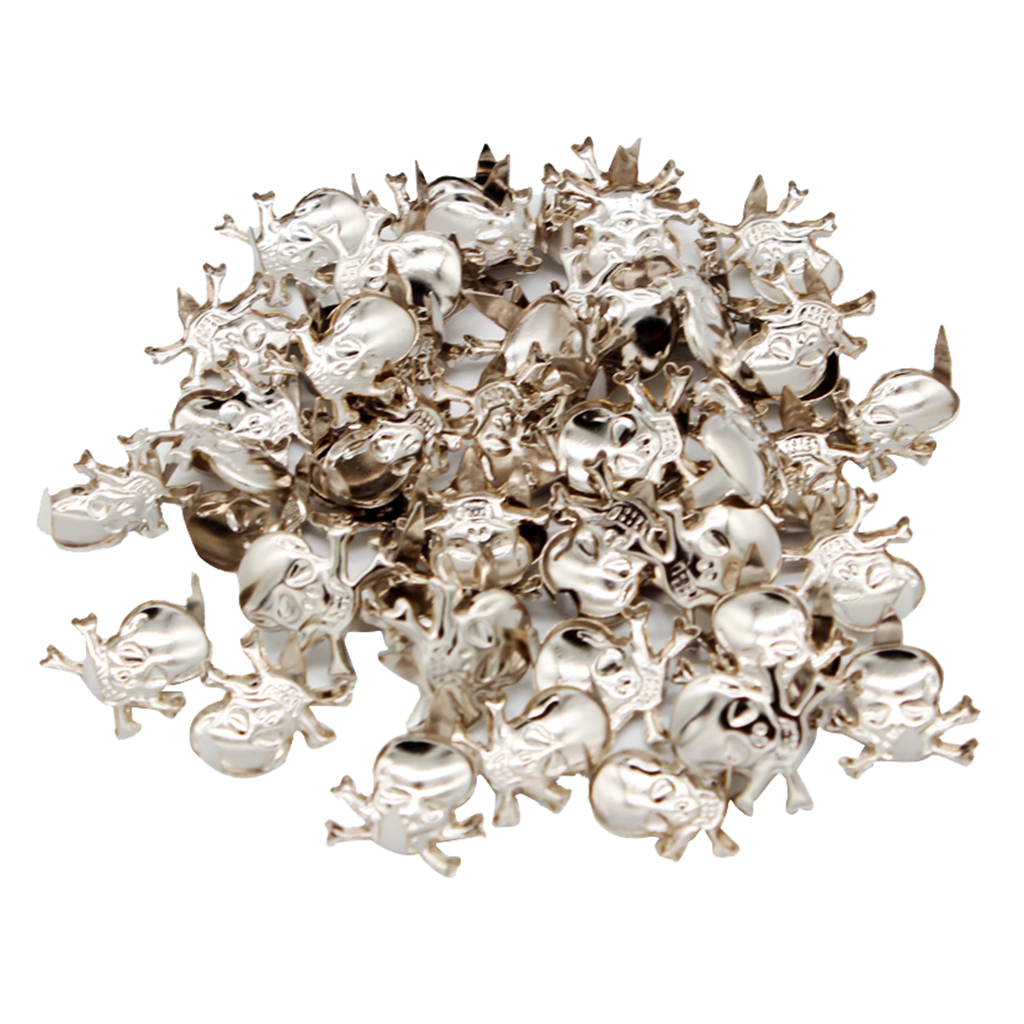 50Pcs Gothic Skull Metal Rivets Claw Studs for Shoulder Bags Clothes Hats Leather Decor 13 x 12mm
