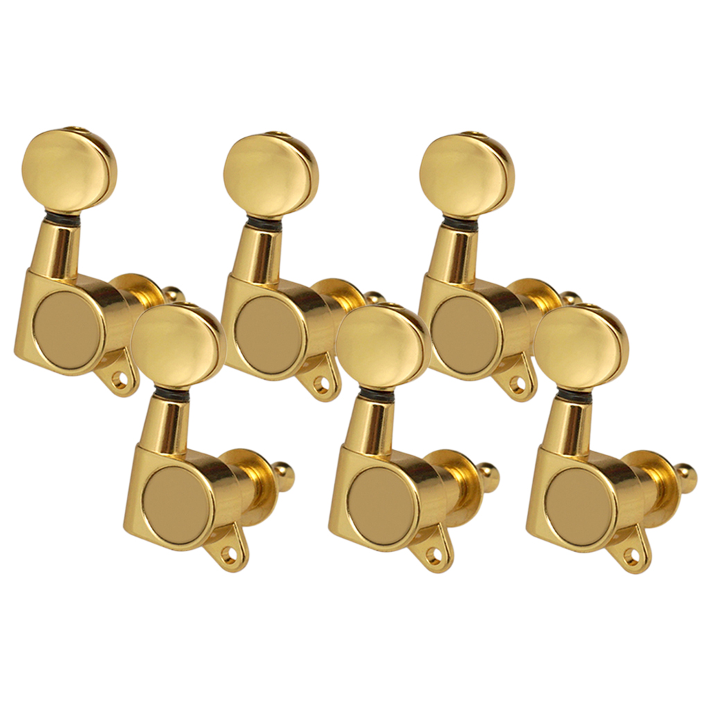 6PCS Guitar String Tuning Pegs Tuners for Acoustic Electric Guitar Musical Instruments 6R Gold