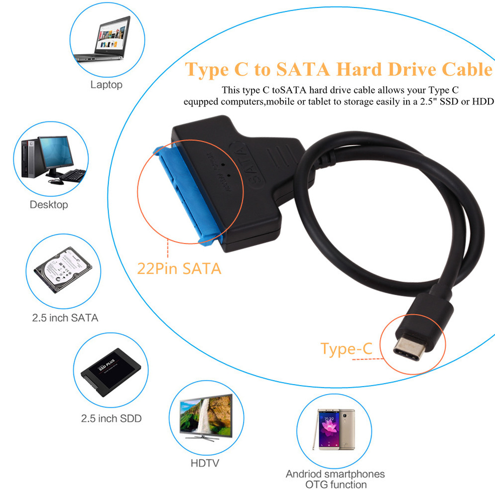 3.1 usb c para sata adaptador de