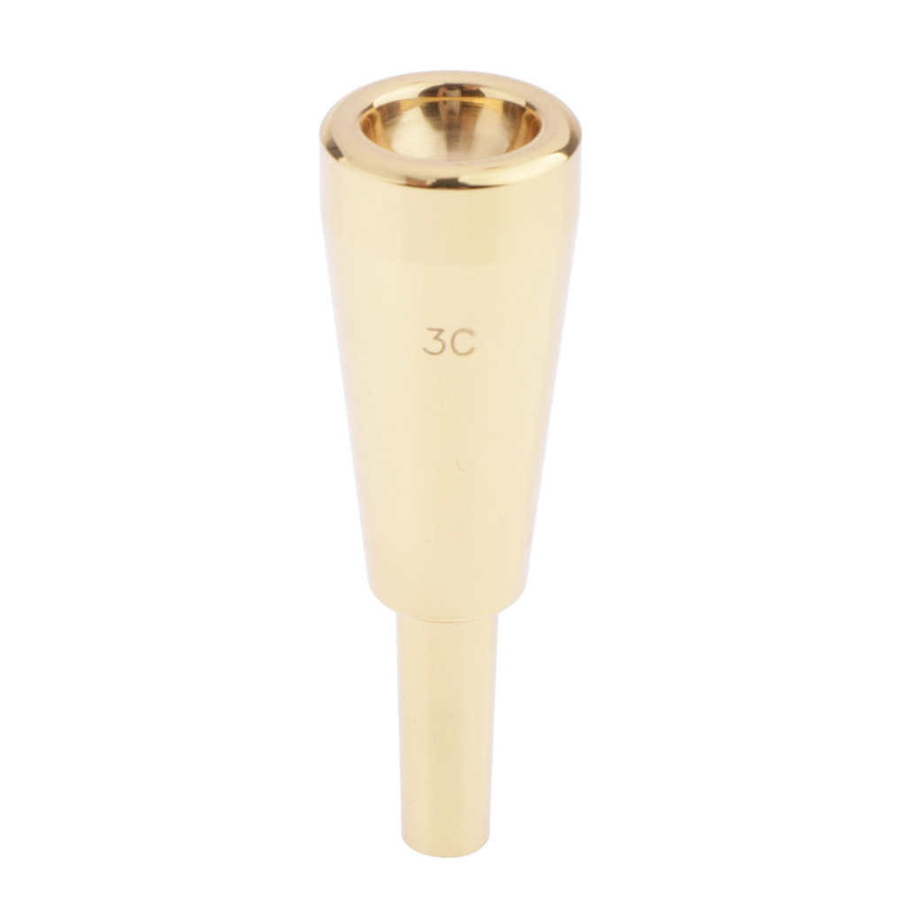 3C Size Instrument Accessory Trumpet Mouthpiece - Heavy Duty Gold Plated