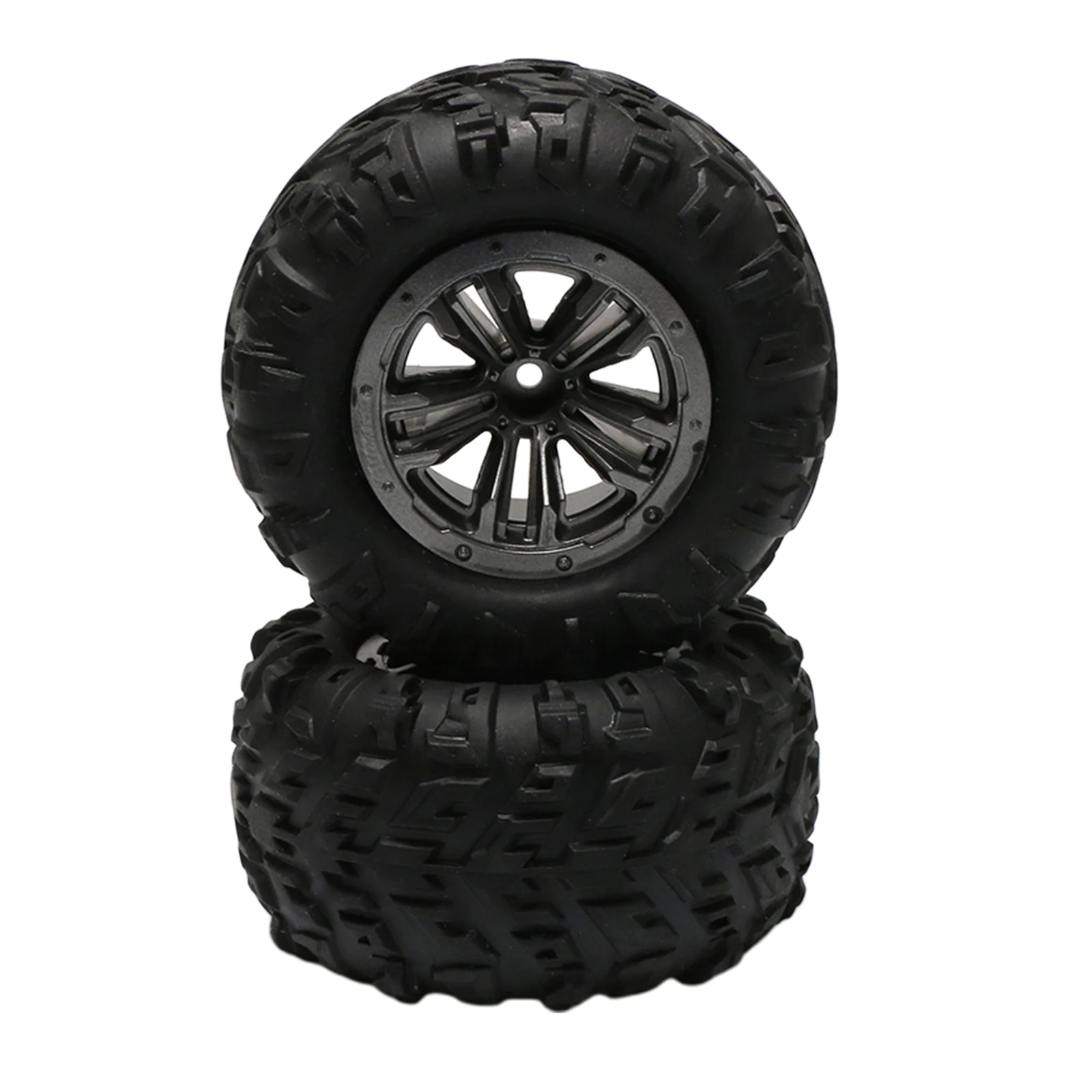 1 Pair Rubber Tyres with Wheel Rim Hubs for Wltoys 12428 12423 1:12 RC Monster Truck Spare Parts Accessories