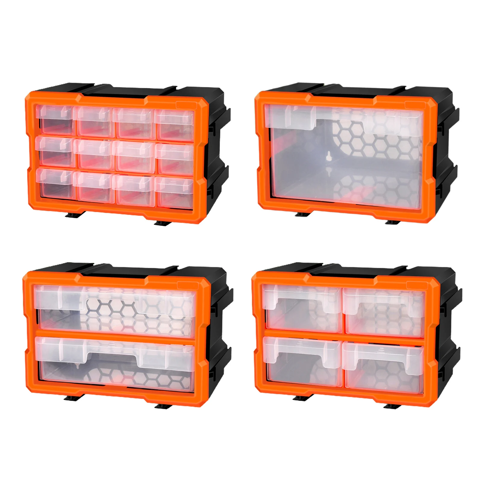 Plastic Heavy-Duty Tool Storage Box Two-Layer Components Storage Case Organizer Small Parts Tool Box 