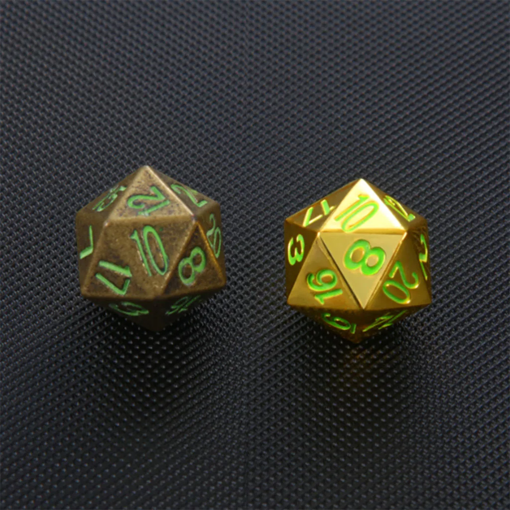 Solid Metal D20 Polyhedral Dice for D&D RPG Gaming Twenty Sided Die