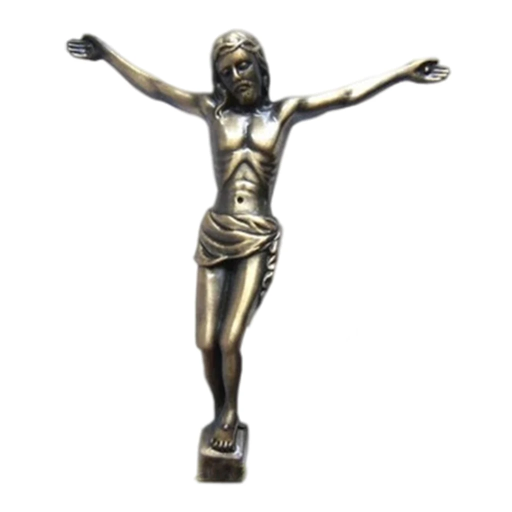 Zinc Alloy Religious Christ Jesus Figure Wall Cross Accessories Office Decor