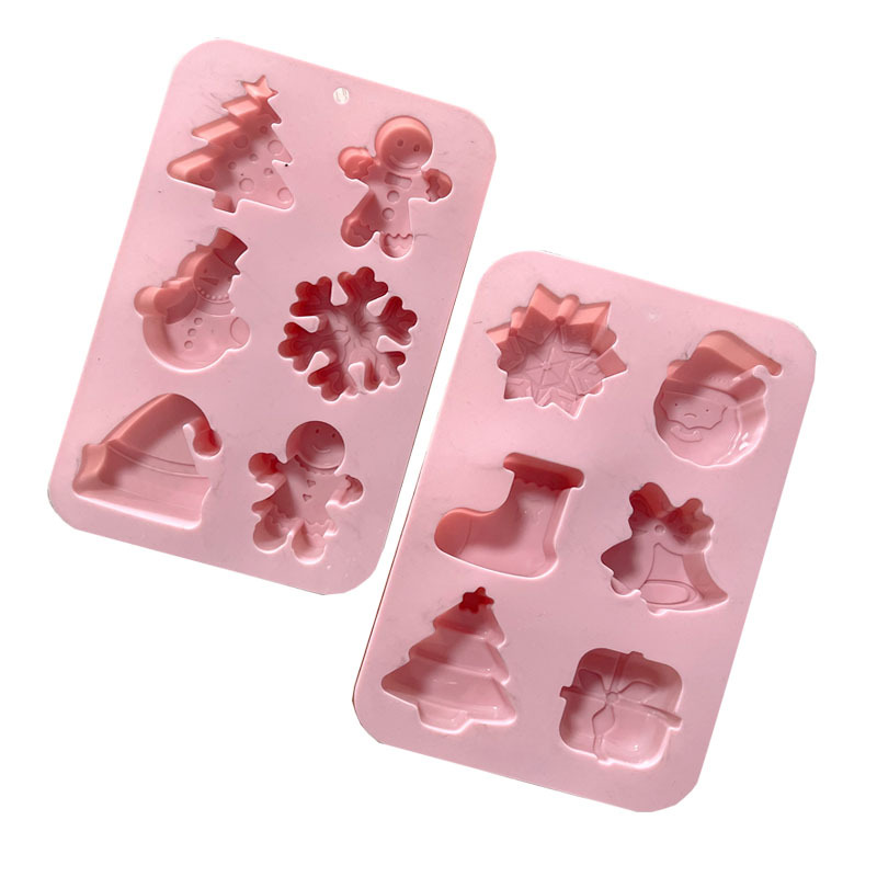 Description Picture 6 of itemSoap Cake Molds 6 Christmas Tree Socks with Snowflakes Santa Claus Holiday DIY Baking Fondant Mold Wholesale Drop Shipping
