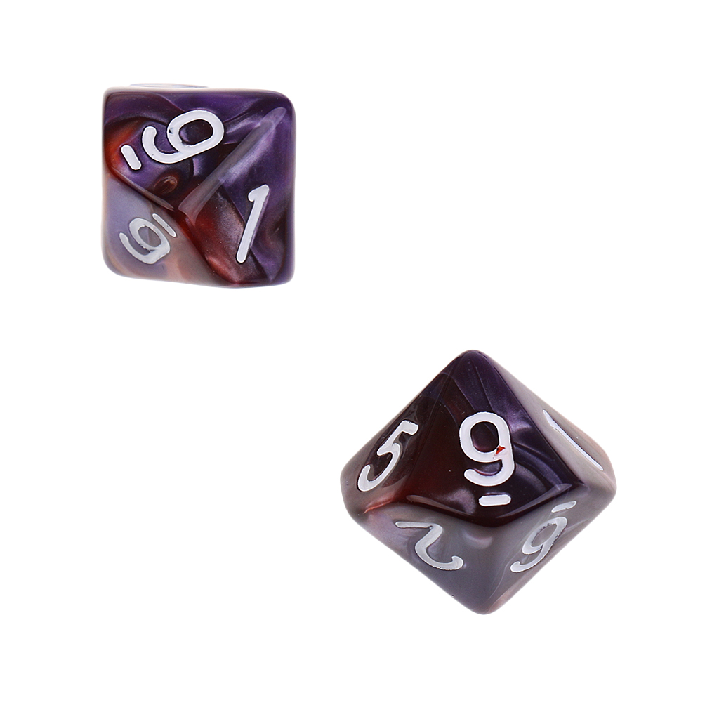 10pieces Dice Set 10 Sided Dice D10 Polyhedral Dice for Party Table Board Games