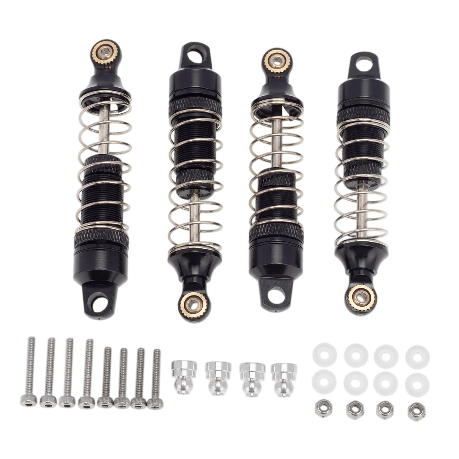 4Pcs Front & Rear Shock Absorber Aluminum Alloy Accessories Spring Assisted Sturdy for Losi 1/18 Mini-T 2.0 2WD Stadium Truck