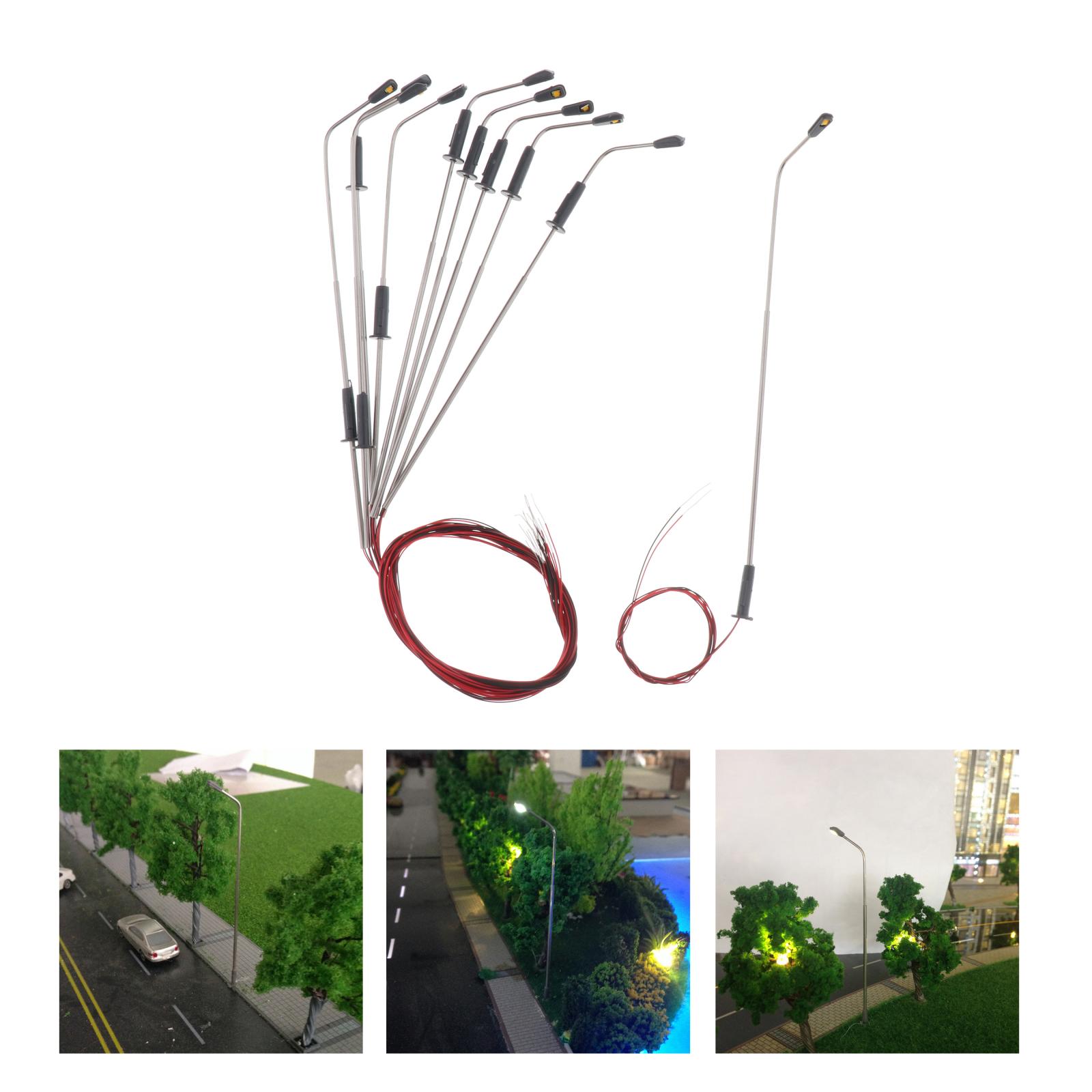 10x Miniature Railroad LED Light Garden Micro Landscape Lamppost Accessory 1:150 Scale 8cm