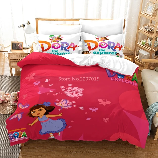 Edredones De Cama Comforter Sets DORA EXPLORER Bedding Set Single Twin Full  Queen King Size Kawaii