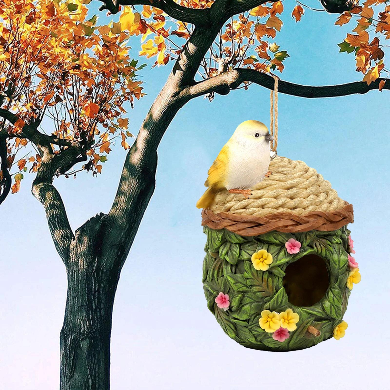 Bird House Garden Nursery Decorative Birds Nest Outdoor Breeding Birdhouse