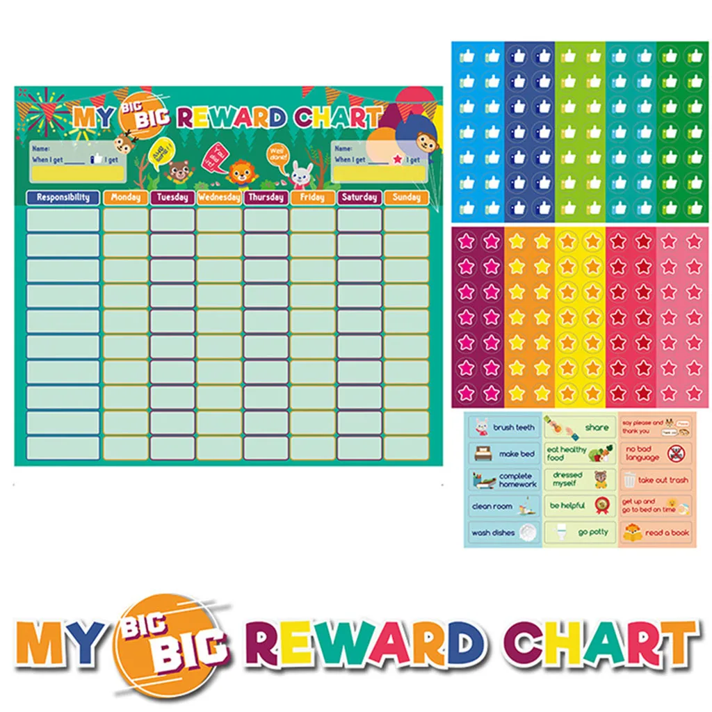 Kids Magnetic Rewards Chart Behavior Educational Toy Incentive Chore Learning Tool