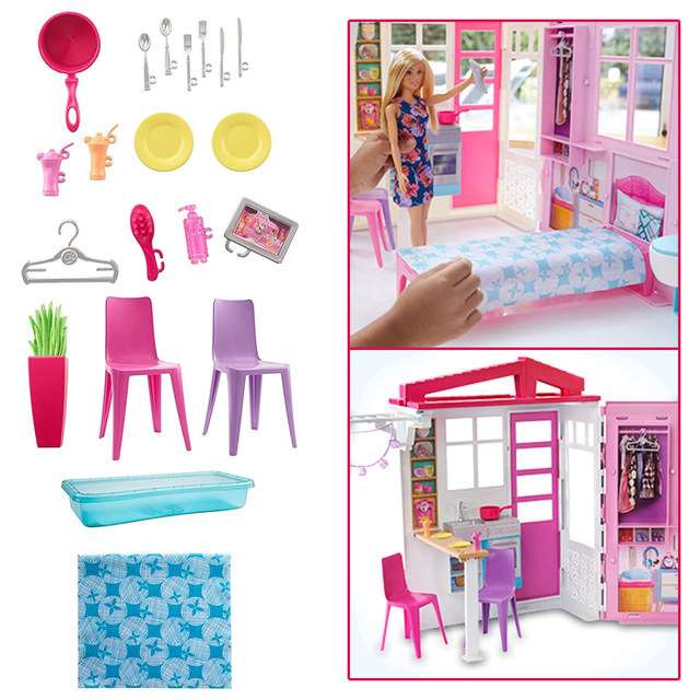 Barbie Estante Casa Glam Com Boneca Mattel - HCD48