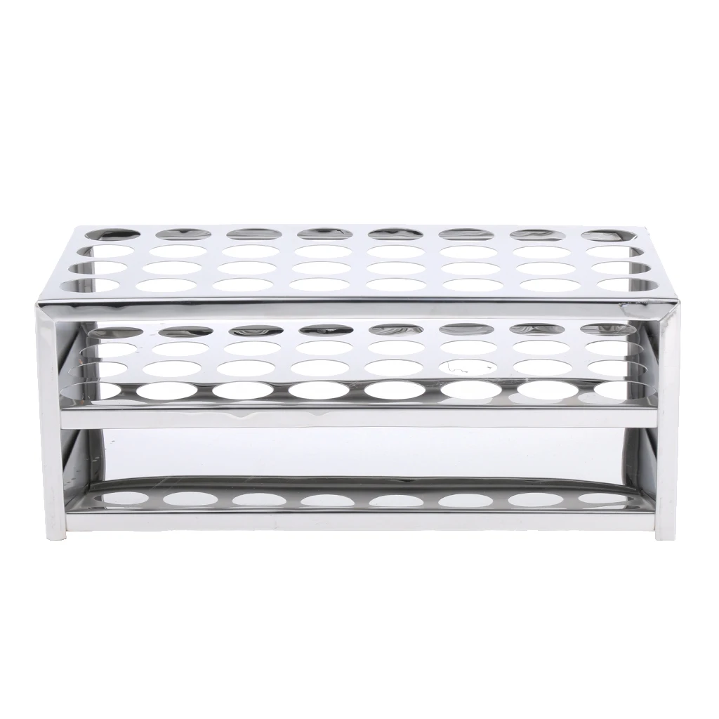 32 Holes Stainless Steel Test Tube Rack Frame Hole Diameter 22mm Anti Acid Laboratory Use Stand Holder