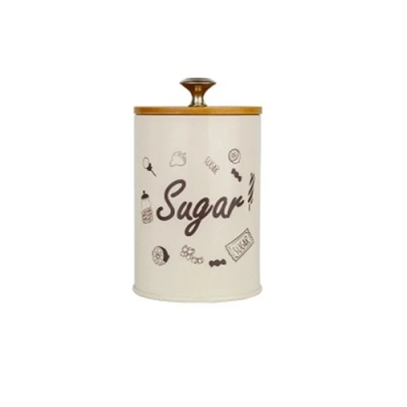 Set Of 3 Iron Canister Of Sugar / Coffee / Tea