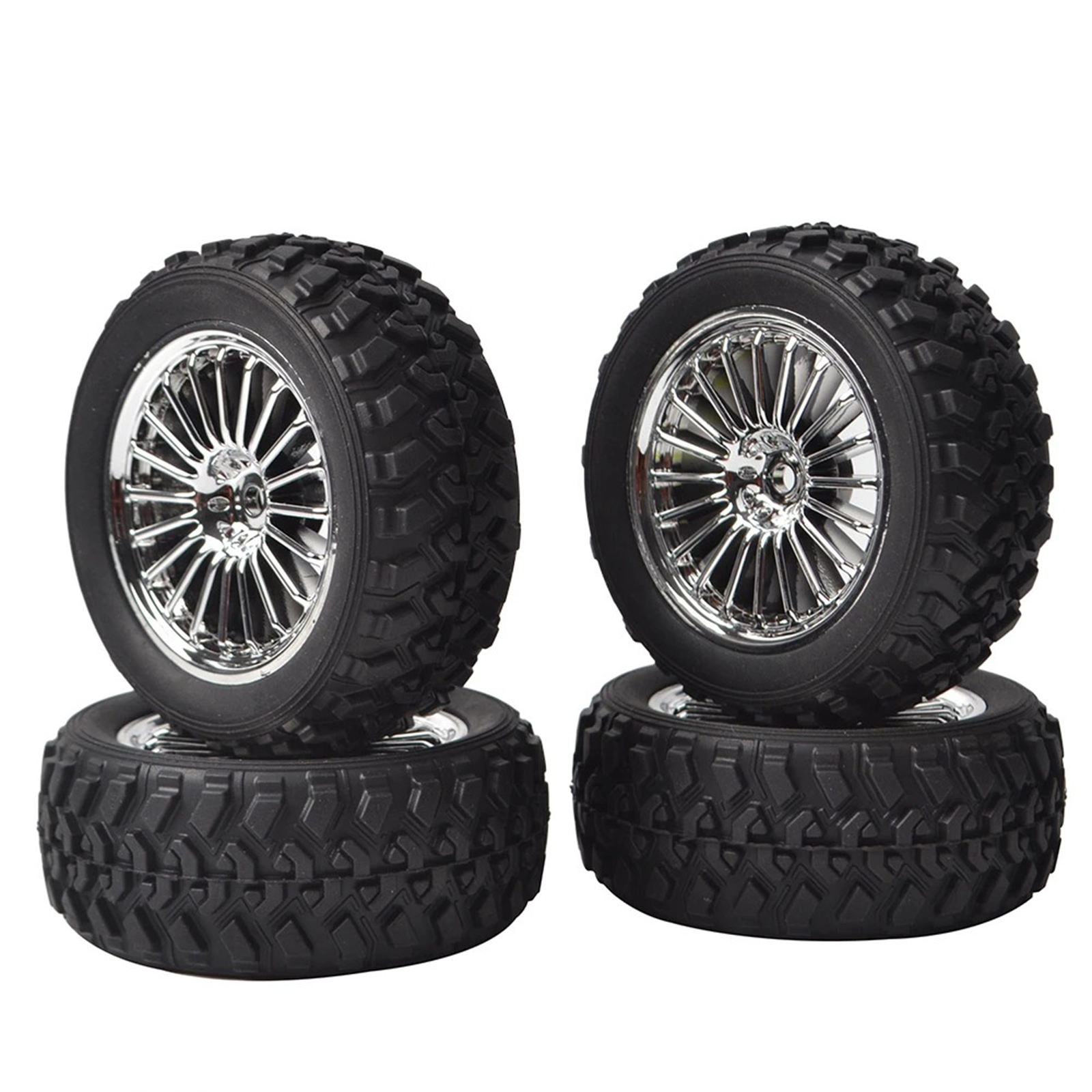 4x RC Rally Rubber Tires&Wheel Rim 12mm Hex 75mm Wear-Resist for HSP HPI Kyosho 1/10 Racing Off Road Parts Replacement Accessory