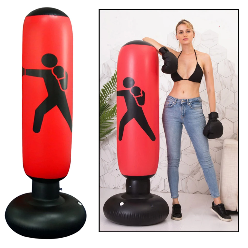 160cm Inflatable Boxing Bag Adults Kids Tumbler Sandbag PVC Fitness Sport