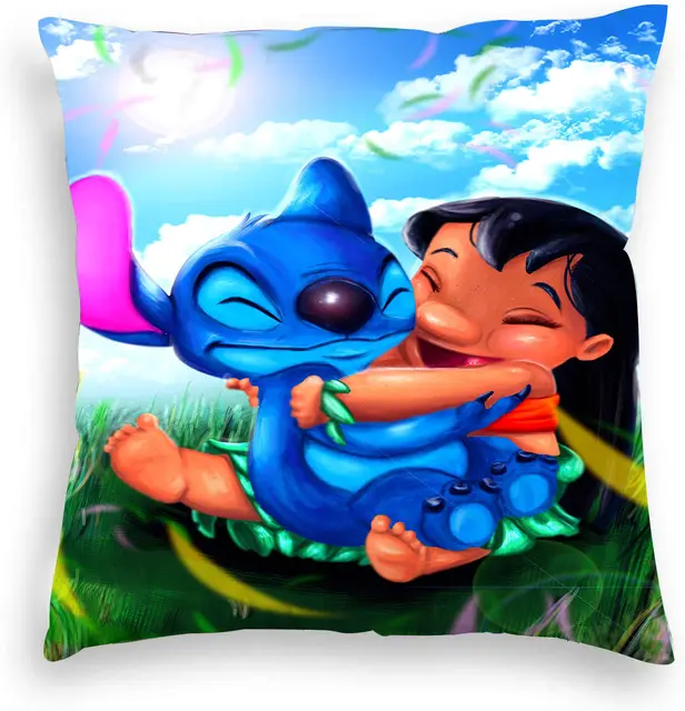 Disney Lilo & Stitch Pillowcase Cover Children Girl Couple Pillow Cover Decorative  Pillows Case Living Room 40x40cm
