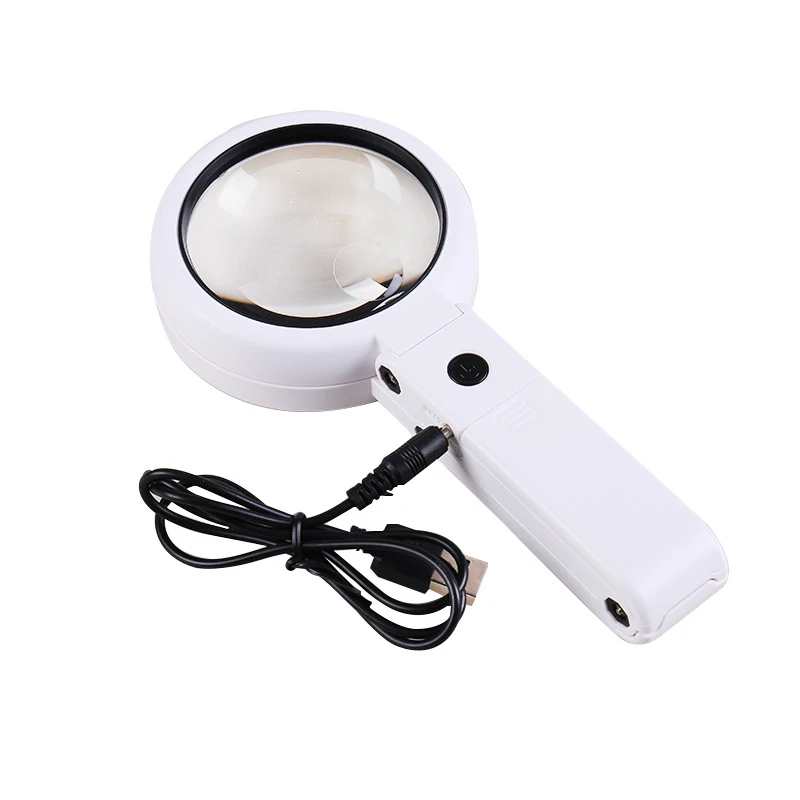 11X Magnifying Glass with Light 8 LED Magnifier Foldable Stand Desk Read White Ring Light for Jewelry Appraisal Reading Repair force measuring instruments