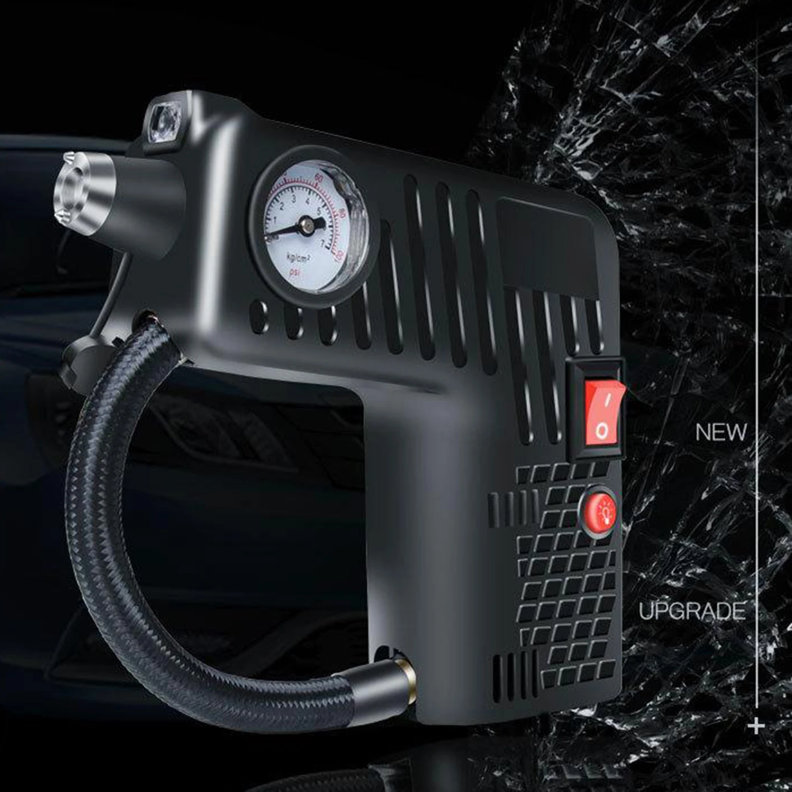 Portable Air Compressor Tire Inflator AC/DC Electric Pump ,with Pressure gauge, Air pump for Car Tires, Motorcycle, Bike