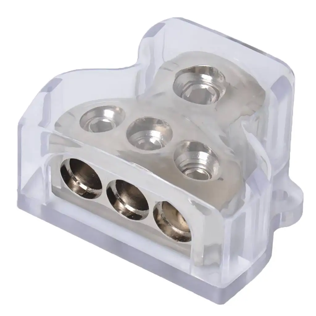 Nickel-plated Car Audio 1X0 GAUGE TO 3XGAUGE POWER/GROUND DISTRIBUTION BLOCK