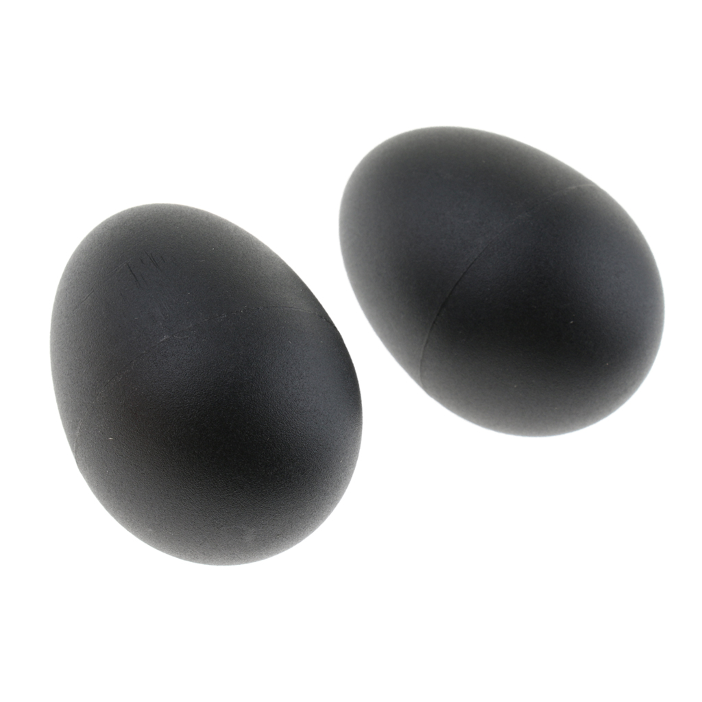 Pack of 2 Plastic Egg Shaker Black Kids Baby Toddler Preschool Musical Rattle Toy