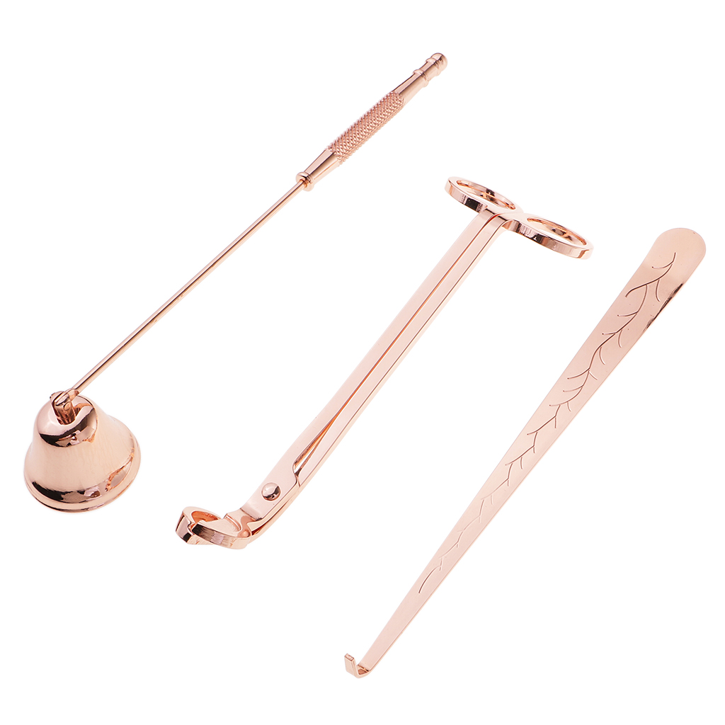 3Pcs Luxury Candle Accessory Set Candle Snuffer Wick Trimmer Dipper Tool Kit